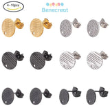 8 Styles Textured Stud Earring Set Stainless Steel DIY Earrings Craft