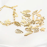 5Pcs Stainless Steel Leaf Charms DIY Jewelry Making