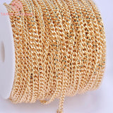 2M Chain Link 4x5MM 24K Brass Necklace Bracelet Chains DIY Jewelry Findings