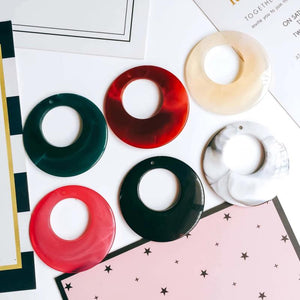 Acrylic Eardrop Round Shape Earring Charms 20pcs