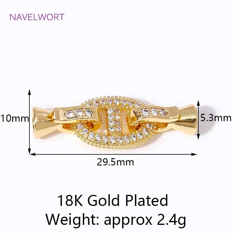 18K Zircon Pearl Clasp Pig Snout Bracelet Connectors