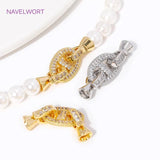 18K Zircon Pearl Clasp Pig Snout Bracelet Connectors