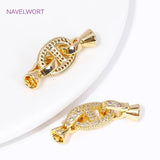 18K Zircon Pearl Clasp Pig Snout Bracelet Connectors