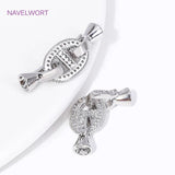18K Zircon Pearl Clasp Pig Snout Bracelet Connectors