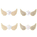 5Pcs Angel Wings Heart Diamond Pearl Flat Bottom DIY Jewelry Hair Accessories