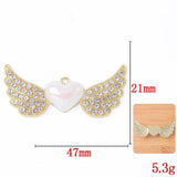 5Pcs Angel Wings Heart Diamond Pearl Flat Bottom DIY Jewelry Hair Accessories