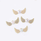 5Pcs Angel Wings Heart Diamond Pearl Flat Bottom DIY Jewelry Hair Accessories