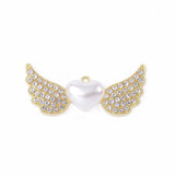 5Pcs Angel Wings Heart Diamond Pearl Flat Bottom DIY Jewelry Hair Accessories