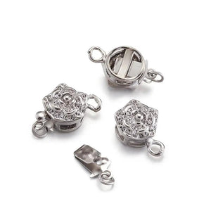 DIY Brass Rose Jewelry Box Clasps Findings for Flower Links Bracelet Necklace