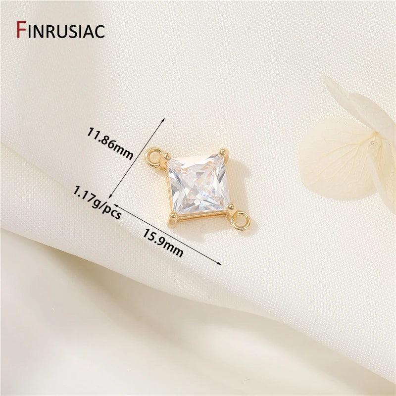 14K Plated CZ Pendant for Jewelry Making DIY