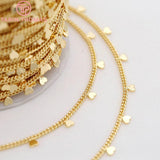 50CM Brass Heart Necklace Chain 24K High DIY Jewelry Findings