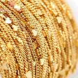 50CM Brass Heart Necklace Chain 24K High DIY Jewelry Findings