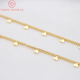 50CM Brass Heart Necklace Chain 24K High DIY Jewelry Findings