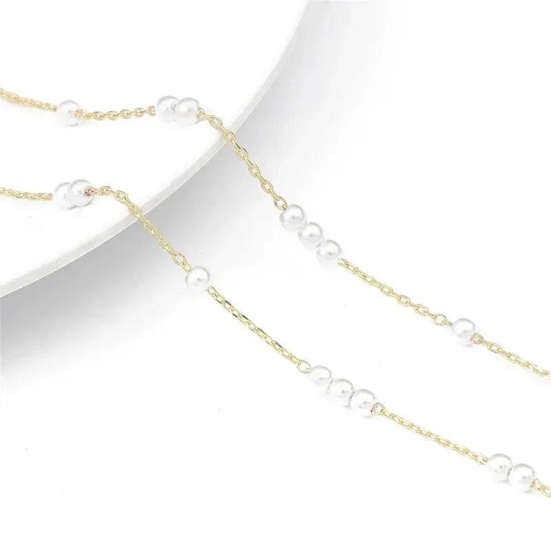 14k Pearl Zircon Chain DIY Bracelet Necklace Earrings