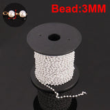 1 Meter Stainless Steel Pearl Chain for Jewelry Making Supplies