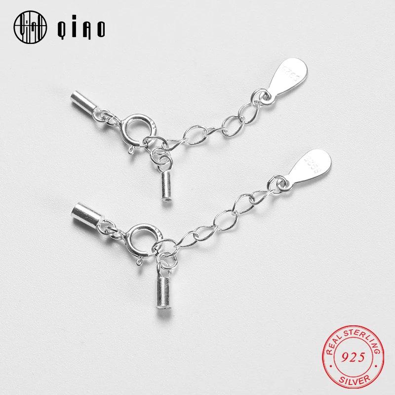 925 Silver Connectors 1.5-2.0mm Clasps & Hooks Rope Buckle 25mm Chain