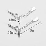 925 Silver Connectors 1.5-2.0mm Clasps & Hooks Rope Buckle 25mm Chain