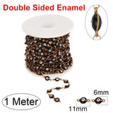 1M Stainless Steel Enamel Evil Eye Charm Chains DIY Jewelry Making Supplies