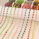 1M Stainless Steel Enamel Evil Eye Charm Chains DIY Jewelry Making Supplies