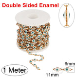 1M Stainless Steel Enamel Evil Eye Charm Chains DIY Jewelry Making Supplies