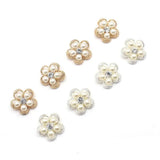 10Pcs 25MM Metal Pearl Rhinestone Flower Button DIY Wedding Dress Hair Decor