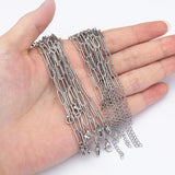 5pcs 4x12mm Stainless Steel Cable Chain DIY Necklace