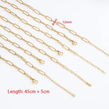 5pcs 4x12mm Stainless Steel Cable Chain DIY Necklace