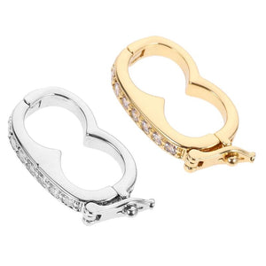 2 Pcs Jewelry Peanut Buckle Enhancer Clasps Diamond Choker Necklaces