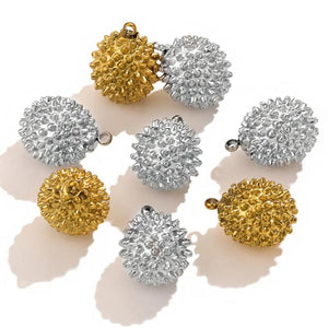 5pcs Stainless Steel Durian Charm Pendant for DIY Necklace Bracelet