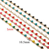 LOVE Enamel Stainless Steel Heart Shape Chain DIY Necklace Bracelet Findings