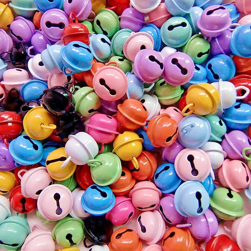 10/30pcs 17mm Colorful Bell Keyring Pendant Charms DIY Jewelry Making