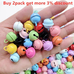 10/30pcs 17mm Colorful Bell Keyring Pendant Charms DIY Jewelry Making