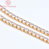 50CM 24K Brass Zircon Necklace Chains Jewelry Findings
