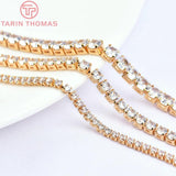 50CM 24K Brass Zircon Necklace Chains Jewelry Findings