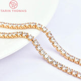 50CM 24K Brass Zircon Necklace Chains Jewelry Findings