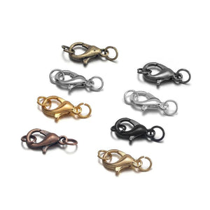 50pcs Metal Lobster Clasp With Jump Rings for DIY Chain Jewelry Making