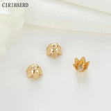 14K Plated Bead Cap Pearl Flower Holder DIY Jewelry Making Accessories
