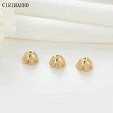 14K Plated Bead Cap Pearl Flower Holder DIY Jewelry Making Accessories