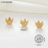 14K Plated Bead Cap Pearl Flower Holder DIY Jewelry Making Accessories