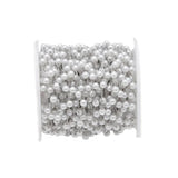 1M Stainless Steel 4mm Round Pearl Bead 18K Chain DIY Jewelry Making