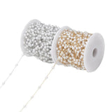 1M Stainless Steel 4mm Round Pearl Bead 18K Chain DIY Jewelry Making