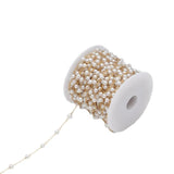 1M Stainless Steel 4mm Round Pearl Bead 18K Chain DIY Jewelry Making