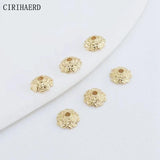 7mm Metal Flower Petal Bead Caps 14K Plated Jewelry Making Supplies