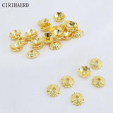 7mm Metal Flower Petal Bead Caps 14K Plated Jewelry Making Supplies