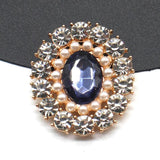 Oval Acrylic Alloy Rhinestone Flat Bottom Jewelry DIY Wedding