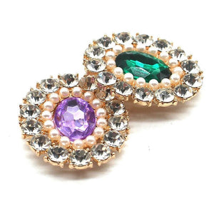 Oval Acrylic Alloy Rhinestone Flat Bottom Jewelry DIY Wedding