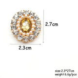 Oval Acrylic Alloy Rhinestone Flat Bottom Jewelry DIY Wedding