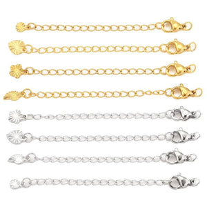 10pcs Stainless Steel Extension Chains Lobster Clasps DIY Jewelry Making