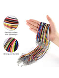 50Pcs Mixed Necklace Rope Buckle 18in Wax String for Pendant Bracelet Jewelry