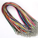 50Pcs Mixed Necklace Rope Buckle 18in Wax String for Pendant Bracelet Jewelry